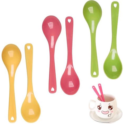 Set di 24 cucchiai di plastica colorati, lunghi 11,4 cm, versatili in cucina, facili da pulire, ideali per zuppe, yogurt e dessert. (1/5)
