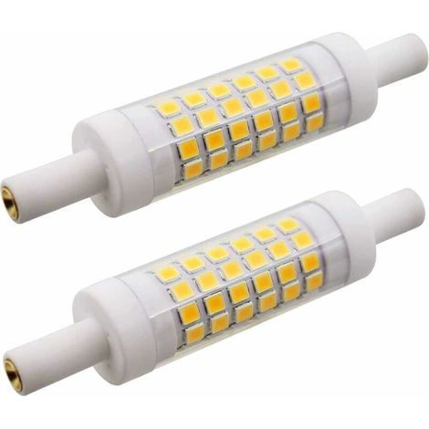 2 ampoules LED R7S 78 mm 5W 15 x 78 mm, blanc chaud 3000K, 220.00V [Classe énergétique A+] (1/5)