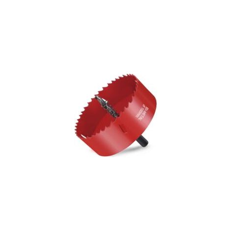 Scie Cloche Bi-métal, Ø100mm M42 HSS Bimétallique Scie Trèpan, Scie Trépan avec Adaptateur Hexagonal et Foret de Centrage, pour Percer Plastique, PVC, Bois, Panneaux Fibres, Métal Souple (1/5)