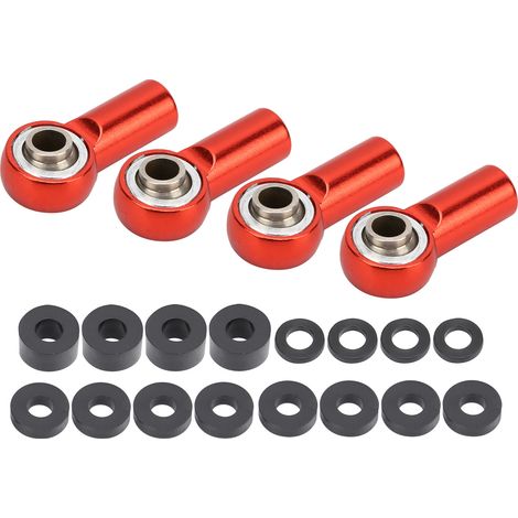 Rotule de biellette de direction en alliage d'aluminium compatible avec les voitures RC 1/10 HSP/RGT/Himoto/REDCAT (rouge). (1/5)