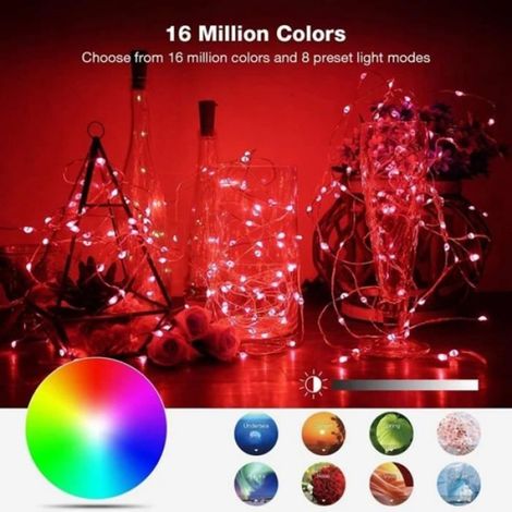 Guirlande LED - 5 M 50 LED - IP65 - Contrôle App - 16 Millions Couleurs - 29 Modes - Intérieur Extérieur (1/4)