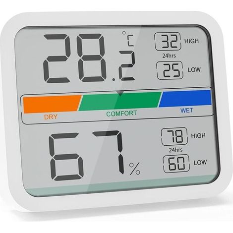Thermomètre intérieur numérique – Moniteur de température et d'humidité – Plage de -9℃ à 60℃ – Indicateur de confort de l'air (1/5)