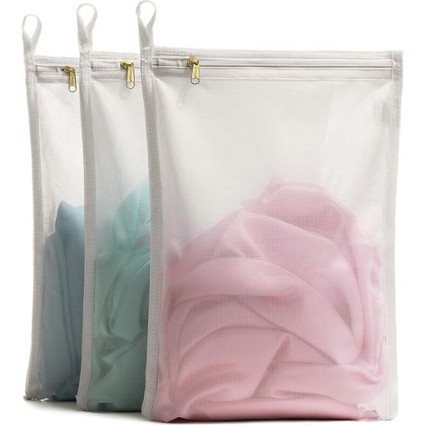 Sacs à linge délicats, sac de lavage en maille fine pour soutien-gorge, sous-vêtements, lingerie, soutien-gorge, collants, chaussettes, fermeture éclair, boucles de suspension, petites ouvertures (bla (1/5)