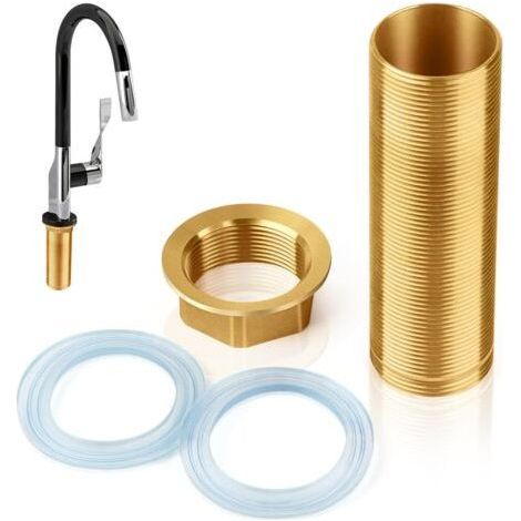 Wasserhahn-Reparatur-Set, Gewinde-Schlauchverlängerung, Wasserhahn, verlängerte Hohe, 1 Wasserhahn-Mischer, Messing-Gewindebefestigungs-Zubehör-Set für Wasserhahn-Reparatur (1/5)