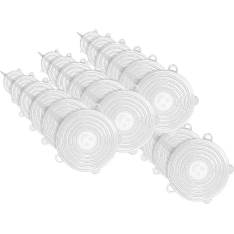 Lot de 24 couvercles extensibles en silicone résistant aux hautes températures pour la conservation des aliments dans le réfrigérateur. (1/5)
