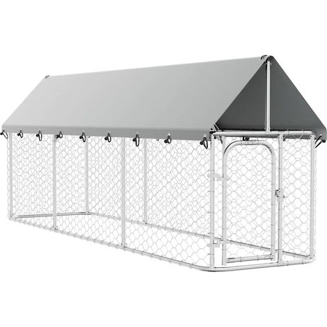 Chenil d'extérieur, Enclos Parc Cage pour animaux avec toit 400x100x150 cm LKF45553 (1/5)