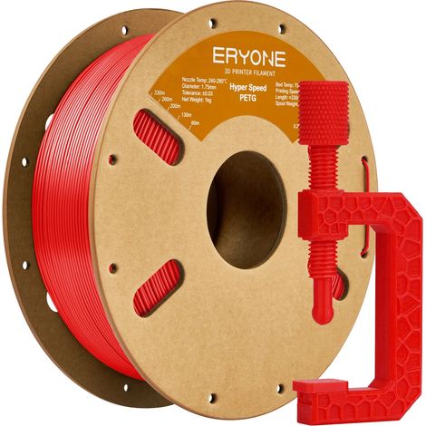 Filamento per stampa 3D, materiale PETG, prestazioni ad alta velocità, rosso (1/2)