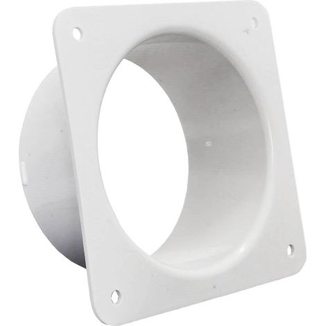Bride de Raccordement Murale pour Système de Ventilation Blanc - Raccord de Conduit d'aération - Pour tuyau de ventilation Blanc 100mm (1/4)