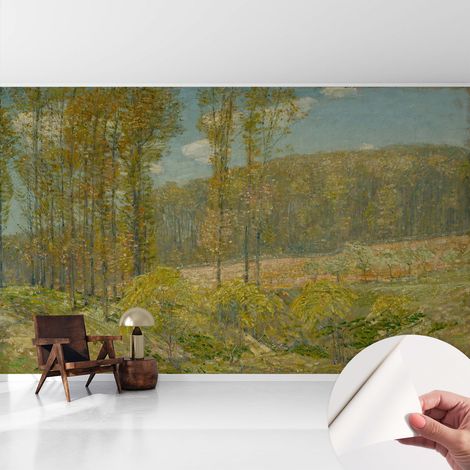 Papier peint adhésif autocollant pour salon chambre à coucher peint imprimé pour mur Paysage forestier 416x254 cm (1/5)