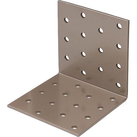 Équerre de plaque perforée DURAVIS® 80 x 80 x 80 mm, matériau : Acier, galvanisé sendzimir, surface : beige nacré RAL 1035 (1/3)