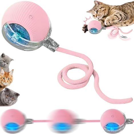Nouvelle balle interactive pour chat, jouet interactif pour chien, balle interactive à 360°, balle roulante automatique intelligente pour chats et chiens (rose) (1/5)