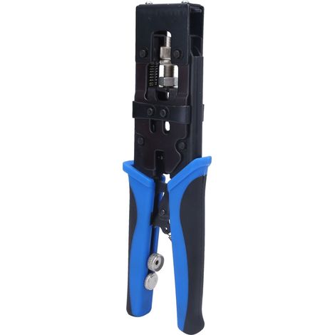 Pince à sertir coaxiale F/BNC/RCA pour câbles réseau RG58/59/62/6 (3C/4C/5C) - Outil de crimpage professionnel, pince étau robuste, compatible connecteurs coaxiaux, sertisseuse manuelle pour installat (1/5)