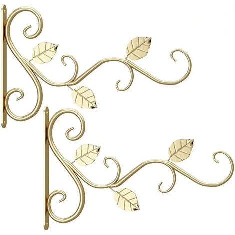 Ahlsen 2 Pièces Support De Plante Suspendue Métal Forgé Fer Support De Fleur Crochet Décoratif Mural pour Supports De Fleurs Pots De Fleurs Mangeoires pour Oiseaux Carillons éoliens Lanternes (1/5)