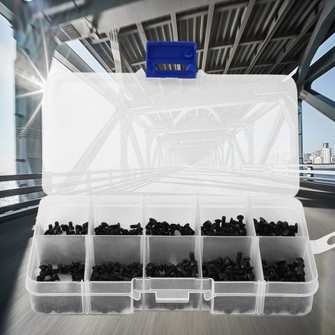 Vis à tête plate cruciforme en acier au carbone noir pour l'industrie électronique (500 pièces) (1/5)