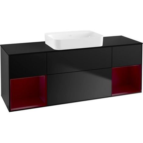 V&B Waschtischunterschrank Wandbeleuchtung Finion 160x60,3x50,1cm, Rg Peo m Lac, bla m Lac (1/2)