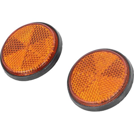 Deux réflecteurs circulaires, réflecteurs rouges universels pour motos et vélos, en PMMA. (1/5)