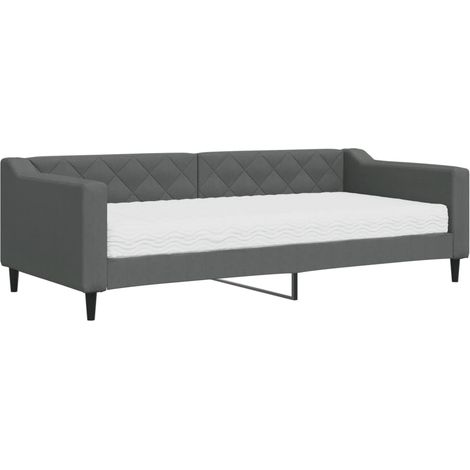 Maison Exclusive - Tagesbett mit Matratze Dunkelgrau 90x200 cm St