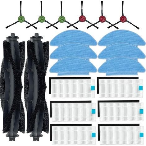 Kit Accessoires Pièces rechange pour Lubluelu SL60D, pour HONITURE Q6 SE,pour Tikom L9000,L8000 Robots aspirateurs, 2 Brosses Prin (1/4)