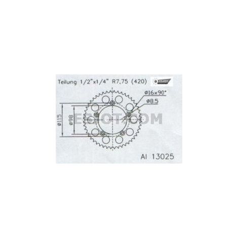 Couronne de transmission Esjot pour moto KTM 65 SX 2002 à 2019 50 (1/3)