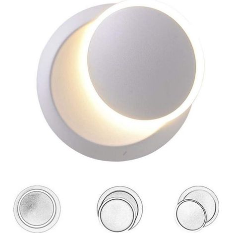Lampadaire mural LED 5W blanc chaud pour intérieur, applique murale moderne fer créative 2-en-1, luminaire de mur blanc, éclairage chaleureux, design contemporain, pack de 1. (1/5)