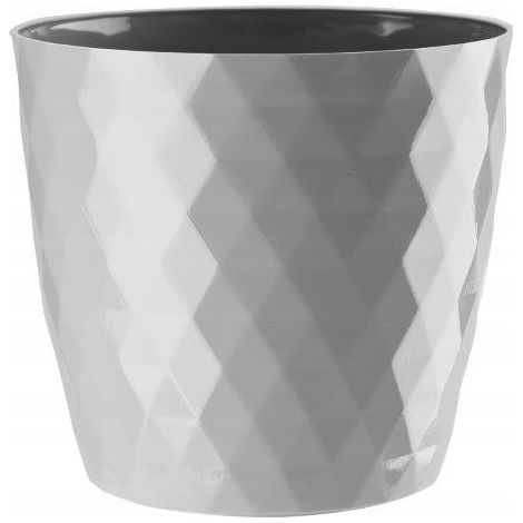 Maceta de plástico gris Cristal 16 x 14,5 cm (1/2)
