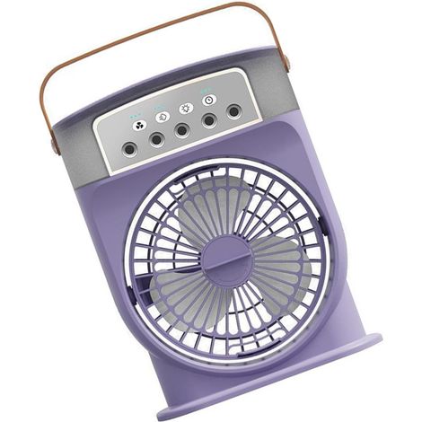 Petit ventilateur de climatisation portable rechargeable de bureau à 3 vitesses, table pratique, parfait pour un usage personnel (1/4)