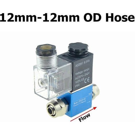 Électrovanne pneumatique 12 V/24 V/220 V, 2 positions, orifice 1/4", 2 voies normalement fermée, référence 2V025-08, pour compresseur d'air. 12 mm-12 mm KNDC 24 V (1/5)