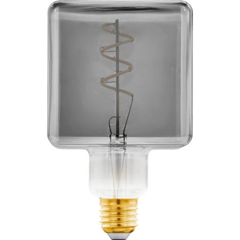 Ampoule LED E27 dimmable, ampoule filament vintage noir et transparent, avec spirale, 4 watts, 50 lumens, Ø 9,5 cm (1/4)