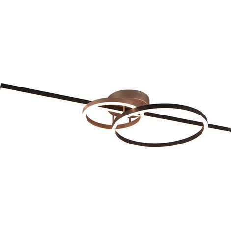 Plafoniera LED, metallo, nero, 100x12,5x40 cm, Montilla (1/4)