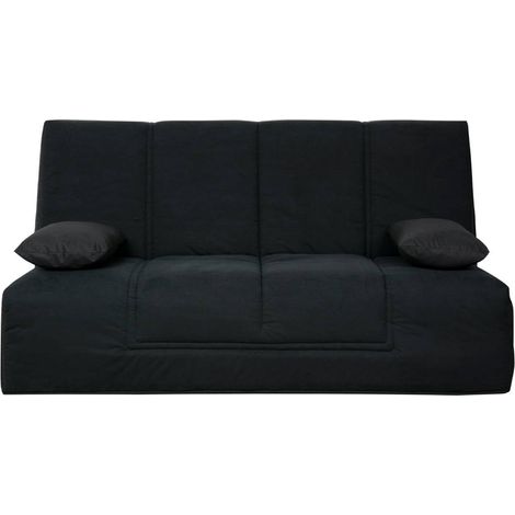 Banquette CC VIRGINIA 130x190, matelas Dunlopillo, coton noir (1/5)
