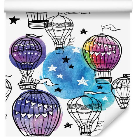 Carta da parati "Palloncini davanti alle stelle" per soggiorno e camera da letto, 50x1000 cm (1/5)
