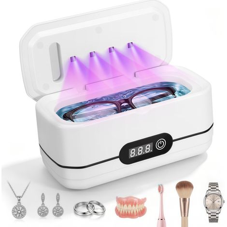 Professioneller Ultraschallreiniger 600ml – Automatisches Ultraschall Reinigungsgerät für Zahnprothesen, Schmuck, Uhren, Brillen und kleine Gegenstände