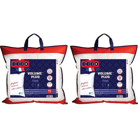 Lot de 2 oreillers DODO ferme - Enveloppe 100% Coton percale - 60x60cm - PURE CONFORT