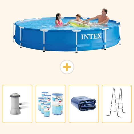 Intex Piscine Tubulaire Ronde - 366x76 cm - 5-pièces SCB95 (1/5)
