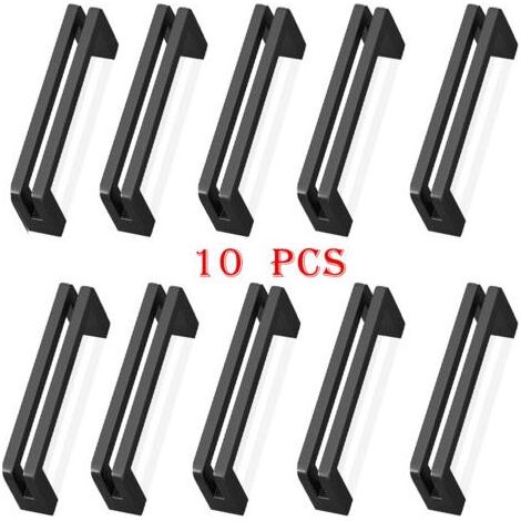 10Pcs poignée meuble entraxe 96mm poignée porte cuisine noire poignee barre meuble poignee de cuisine noire pour Portes, Fenêtres, Tiroirs, Armoires, Réfrigérateurs (1/5)