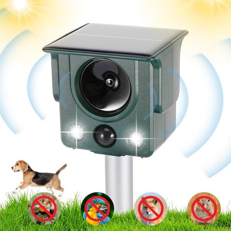 Répulsif à Ultrasons pour Chat pour Jardin, Répulsif Contre Les Taupes Et Les Chats avec Ultrasons Et Flash LED, Charge Solaire USB, Répulsif pour Animaux pour Renards, Chats, Chiens, Écureuils (1/5)