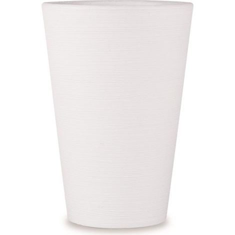 Vaso tondo in resina Lilium 55 cm. Bianco