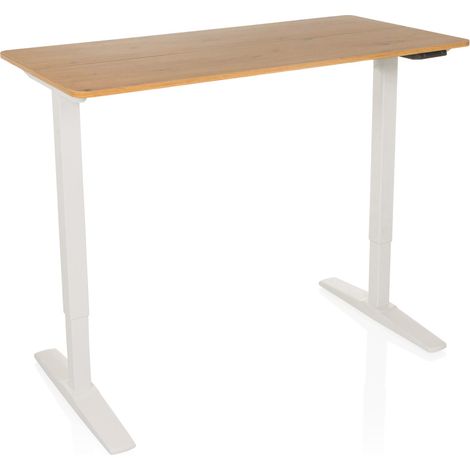 [GEBRAUCHT] B-Ware Hjh Office Schreibtisch Tisch Steh Arbeitsplatz Elektrisch Weiß Eiche 120x60 Cm