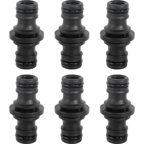 6 Pièces Double Connecteur de Tuyaux Mâles Raccord Tuyau d'Arrosage 1/2" Embout Tuyau Arrosage Raccord ou Extension de Tuyau Raccords de Tuyau pour Rejoignez Le Tube de Tuyaux de Jardin (1/5)