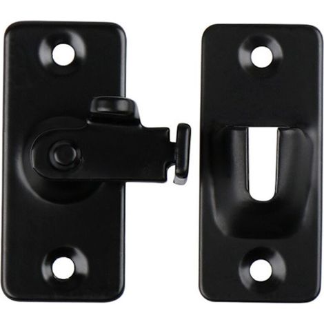 Petit verrou de porte Canggu à 90 degrés, verrou de porte à angle droit, verrou de porte coulissante, verrou de porte coulissante, loquet de porte à boucle (Noir) (1/5)