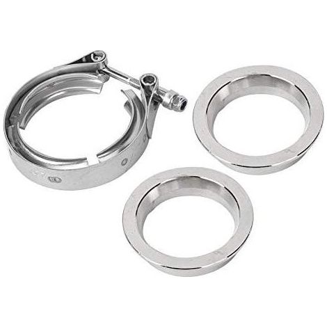 Colliers de serrage en V en acier inoxydable avec bride de remplacement pour tuyaux d'échappement automatiques, turbos, soupapes de décharge, systèmes d'échappement (2,5 pouces - 63 mm) (1/4)