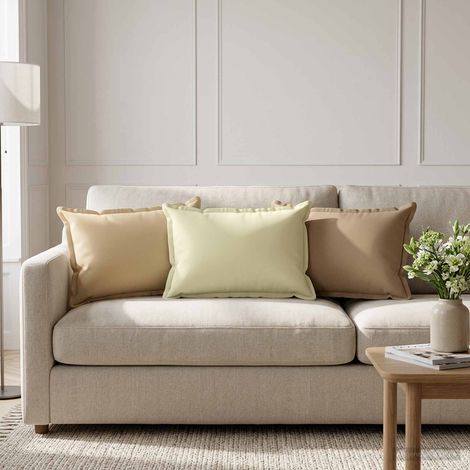 Irovami Lot de 2 housses de coussin, crème, polyester, 40x60 cm (1/5)