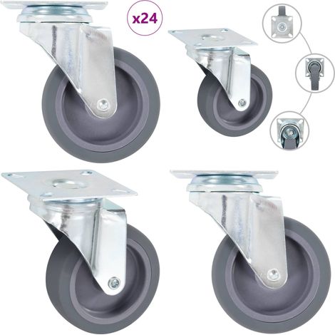 vidaXL 24 pcs Roulettes pivotantes 75 mm (1/5)
