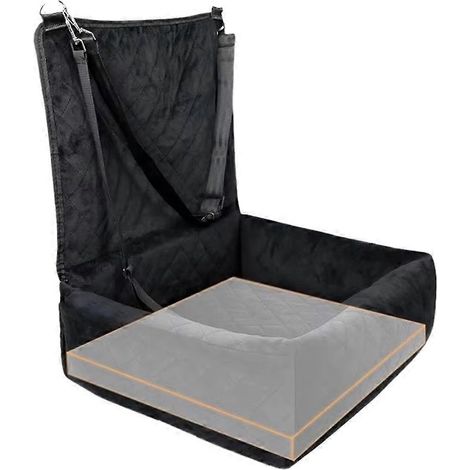 Siège auto pour animaux de compagnie avec 2 poches latérales, coussin pour chiot, compatible avec les véhicules, camping-cars, SUV et camions, sièges avant et arrière. (1/5)