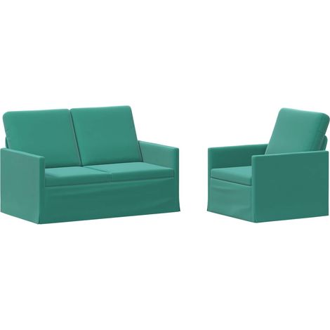 vidaXL Set di divani 2 pcs Turchese Velluto (V) (1/5)