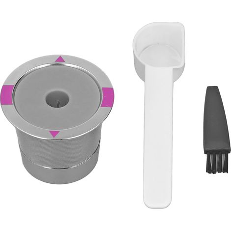 Filtre à café réutilisable en acier inoxydable, dosette métallique rechargeable pour machine à café individuelle (1/5)