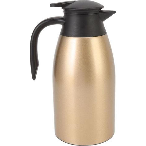 Pichet isolé, café isolé du café en Acier Inoxydable avec Couvercle Distributeur à Vide Portable 2L Capacité pour le thé au Lait d'eau Chaude Soupe. (1/5)