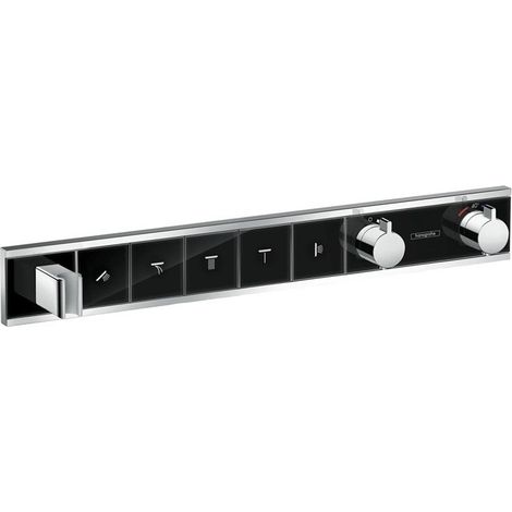 Module thermostatique RainSelect encastréavec 5 fonctions noir/chromé