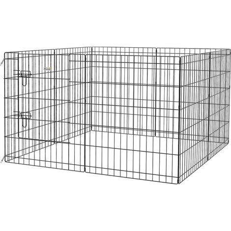 Parc enclos modulable pour chiens lapins rongeurs clôture pour petits animaux intérieur et extérieur 76 x 61 cm noir (1/5)