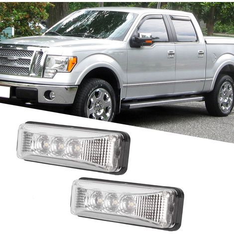 Feux latéraux camion LED 12V 1.2W Blanc, Coque ABS/PC, 3 pastilles SMD, Signalisation latérale, Lot de 2 (1/5)